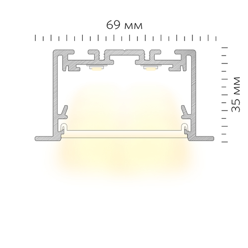 Встраиваемый светодиодный профиль LINEAR 6935 V