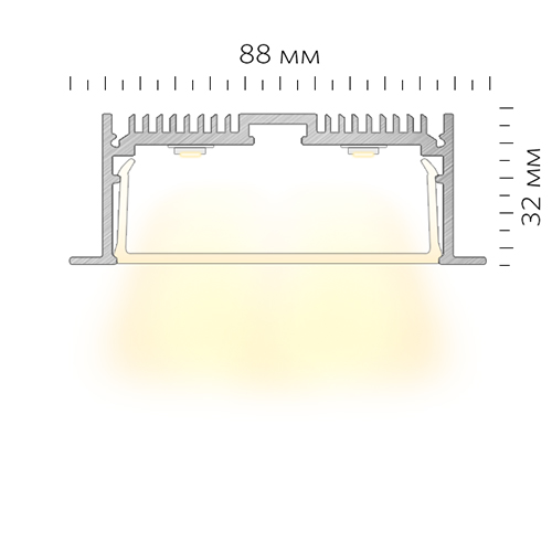 Встраиваемый светодиодный профиль LINEAR 8832 V