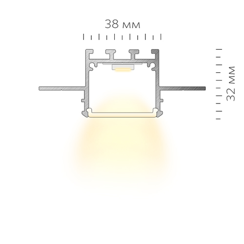 Интегрируемый светодиодный профиль LINEAR 3832 F