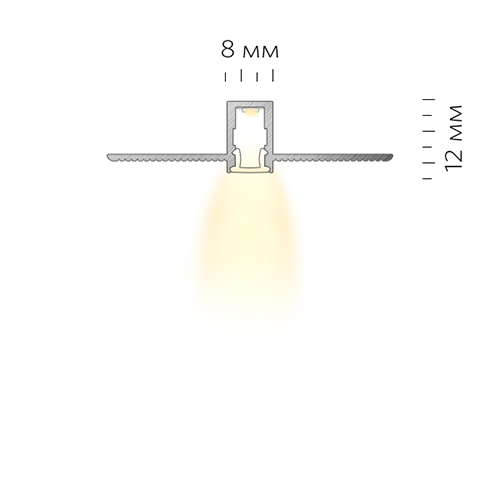 Интегрируемый светодиодный профиль LINEAR 0812 F