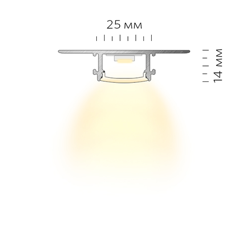 Интегрируемый светодиодный профиль LINEAR 2514 F