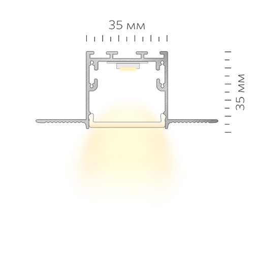 Интегрируемый светодиодный профиль LINEAR 3535 F