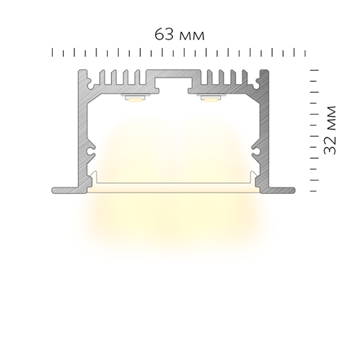 Встраиваемый светодиодный профиль LINEAR 6332 V