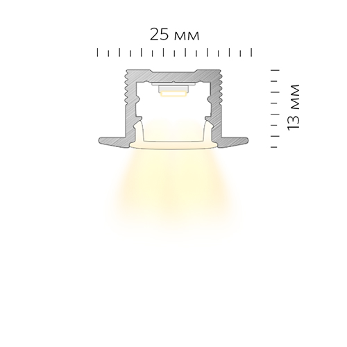 Встраиваемый светодиодный профиль LINEAR 2513 V