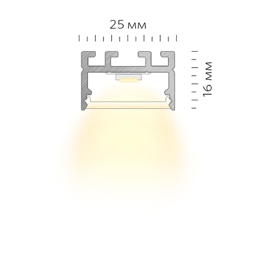 Светодиодный накладной профиль LINEAR 2516 N