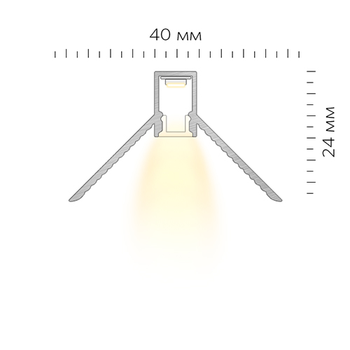 Угловой интегрируемый светодиодный профиль LINEAR 2323 UGL