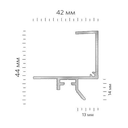 Теневой алюминиевый профиль Linear 1314 U F