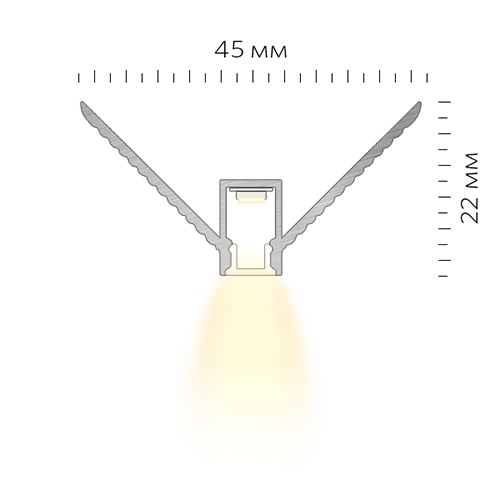 Угловой интегрируемый светодиодный профиль LINEAR 2727 UGL