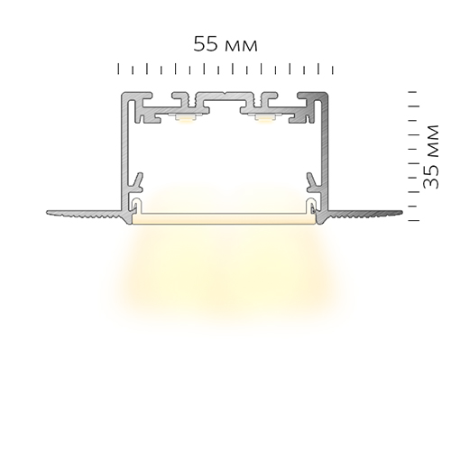 Интегрируемый светодиодный профиль LINEAR 5535 F