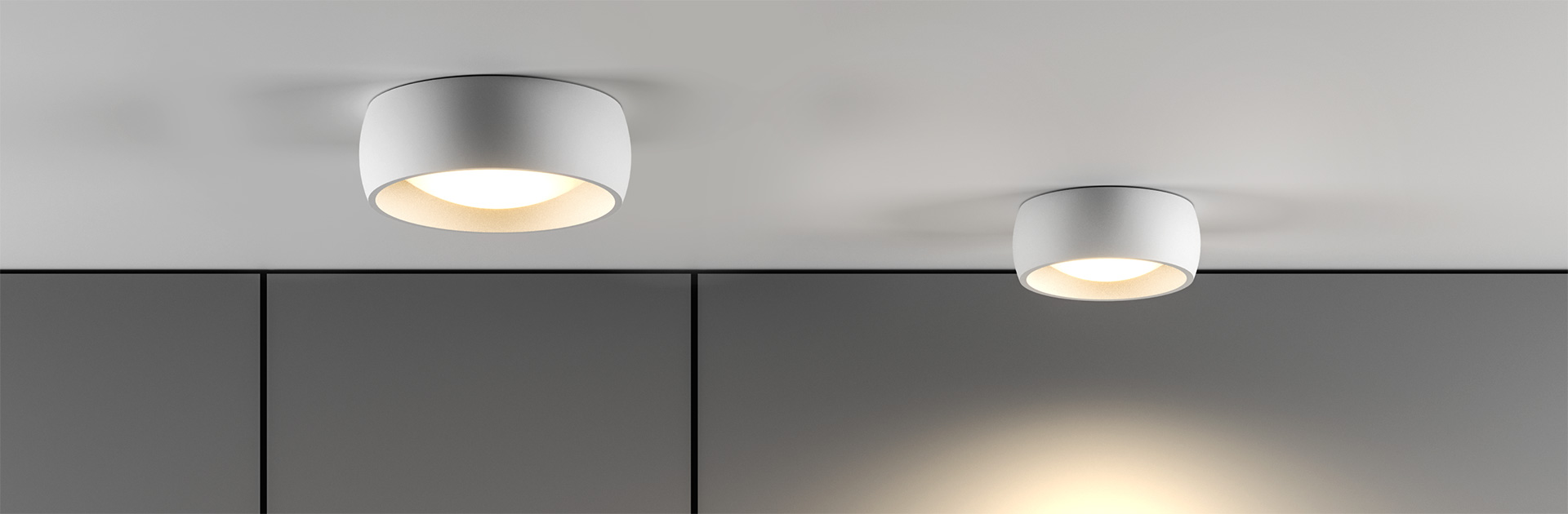 Накладные потолочные светильники с матовым рассеивателем SOFT M